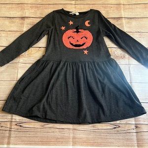 EUC H&M Girls Sz. 4-6Y Halloween Flippy Sequin Pumpkin Dress